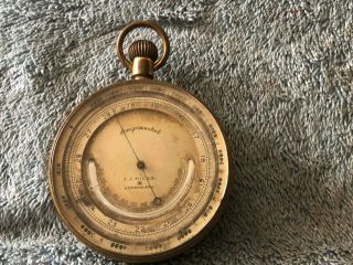 J.  J.  Hicks London Inc.  Compensated Barometer (aprox Size 2 3/4  X 3 1/2 )