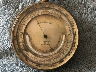 J.  J.  HICKS LONDON INC.  COMPENSATED BAROMETER (APROX SIZE 2 3/4  X 3 1/2 ) 3