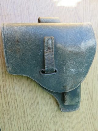 1958 Army Leather Pistol Holster & Metal 32 Calibur Clip 2