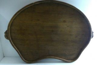 OLD WOODEN OAK CARVED MOUSE KIDNEY SHAPED TRAY MOUSEMAN ARTS & CRAFTS CARVING 3