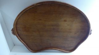 OLD WOODEN OAK CARVED MOUSE KIDNEY SHAPED TRAY MOUSEMAN ARTS & CRAFTS CARVING 6