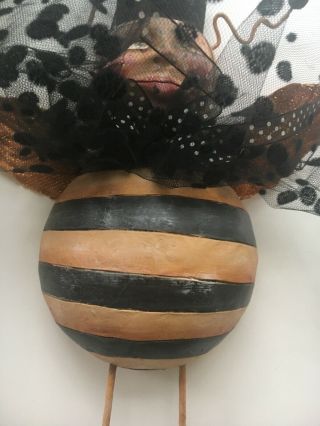 Primitive Paper Mache Bumble Bee Made by Artist Christy Meyers - erikascupboard 5