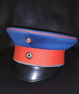 German Imperial Era Officer Visor Cap Prusian Blue