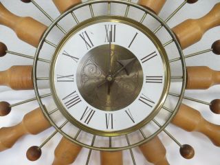 Vintage Seth Thomas Mid - Century Modern Atomic Sputnik Starburst Wall Clock 2