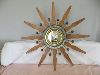 Vintage Seth Thomas Mid - Century Modern Atomic Sputnik Starburst Wall Clock 4