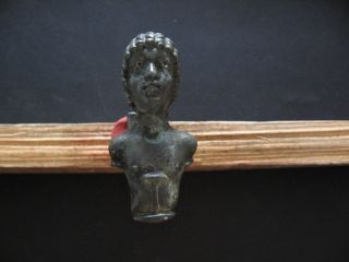 PATRICIAN BUST ANCIENT ROMAN BRONZE DECORATION FROM CARRIAGE 1 - 2 ct.  A.  D.  73 mm 9