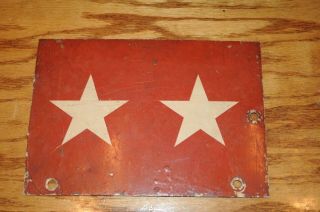 Military 2 - 3 Star General License Plate Topper Made On Base In At The 1960 