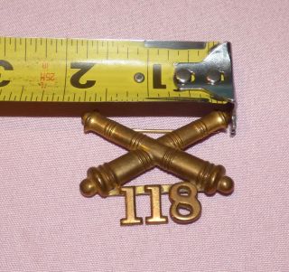 Civil War Artillery Officers 118th Artillery Insignia Crossed Cannons 2