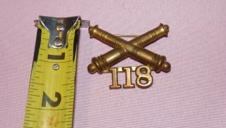 Civil War Artillery Officers 118th Artillery Insignia Crossed Cannons 3