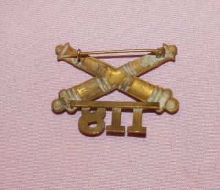 Civil War Artillery Officers 118th Artillery Insignia Crossed Cannons 4