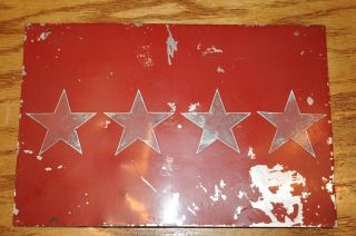 Military 3 - 4 Star General License Plate Topper Made On Base In at the 1960 ' s Vin 4