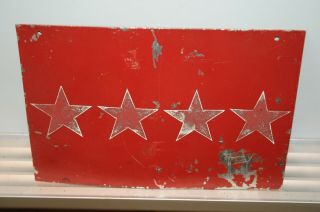 Military 3 - 4 Star General License Plate Topper Made On Base In at the 1960 ' s Vin 5