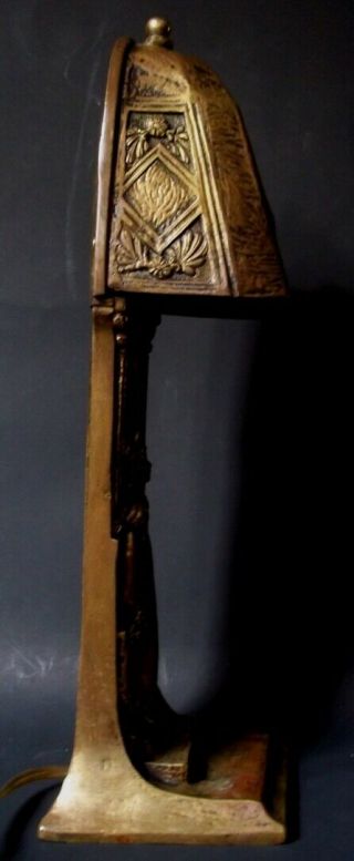 VINTAGE JUGENDSTIL AUSTRIAN BRONZE JEWELED FIGURAL LAMP C.  1900 5