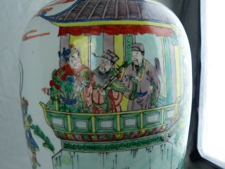 A CHINESE PORCELAIN FAMILLE VERTE BALUSTER VASE 19TH CENTURY DOUBLE CIRCLE MARK 7