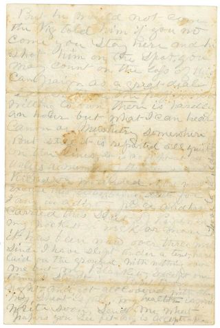 1864 CIVIL WAR LETTER AFRICAN AMERICAN BLACK SOLDIER SHOT CONFEDERATE SERGEANT 3