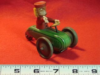 1930s Schuco tin friction toy Monkey on scooter/cart - RARE - Xlnt - - Germany 3