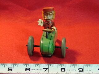 1930s Schuco tin friction toy Monkey on scooter/cart - RARE - Xlnt - - Germany 4