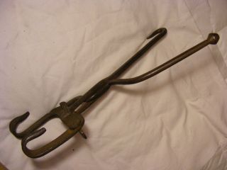RARE Circa 1700 ' s Kettle Tilter,  wrought iron not cast, 10