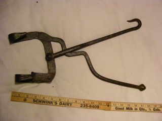 RARE Circa 1700 ' s Kettle Tilter,  wrought iron not cast, 2