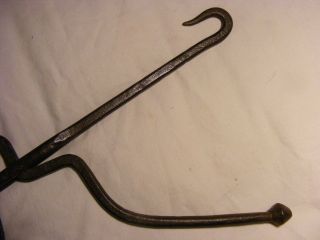 RARE Circa 1700 ' s Kettle Tilter,  wrought iron not cast, 7