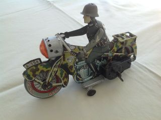 K.  A.  German Soldier On Camaflage Motorcycle 1950 N Rare Germany 8 "