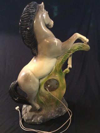 Vintage Chalk Ware Horse Clock From Rolling Rock Beer Headquarters Lobby 5