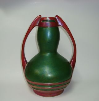 Early Antique ZSOLNAY Pottery Large VASE Eosin Green Art Deco 2