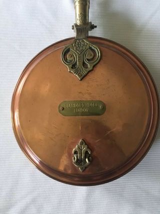 Vintage / Antique Claridges Hotel London Brass Copper Bed Warmer