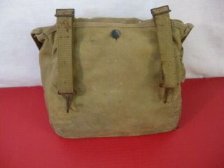 WWII Era US Army/USMC M1936 Canvas Musette Bag or Pack Khaki Color - Dtd 1943 3 2