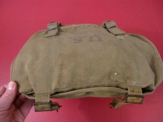 WWII Era US Army/USMC M1936 Canvas Musette Bag or Pack Khaki Color - Dtd 1943 3 3