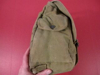 WWII Era US Army/USMC M1936 Canvas Musette Bag or Pack Khaki Color - Dtd 1943 3 5