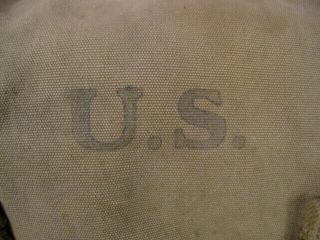 WWII Era US Army/USMC M1936 Canvas Musette Bag or Pack Khaki Color - Dtd 1943 3 7