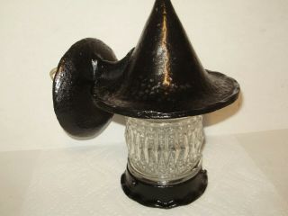 Vintage Tudor Witch Hat Heavy Iron Porch Light Outdoor Fixture 1/4thick 1559