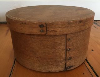 Early Antique Primitive Round Wood Dry Measure Pantry Box
