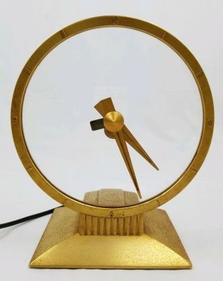 Mid - Century Jefferson Golden Hour Mystery Clock Art Deco Floating Hands 2