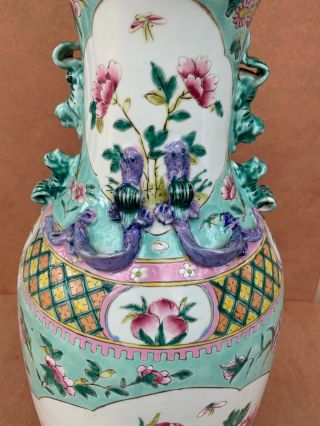 Antique Nyonyaware Straits Chinese Peranakan Phoenix Vase 6