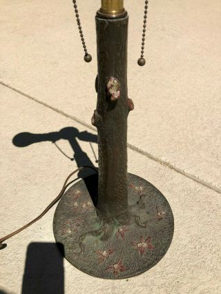 Antique Chicago Mosaic Cherry Tree Shade on a Tree Trunk Base 12