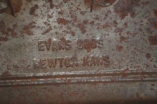 Old Vintage Primitive Steel Wash Tub Boiler Lid w Wooden Handle by Evans Bros. 2