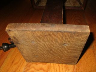 Antique Mission Oak American Arts & Crafts W.  B.  Brown Slag Glass Wood Table Lamp 8