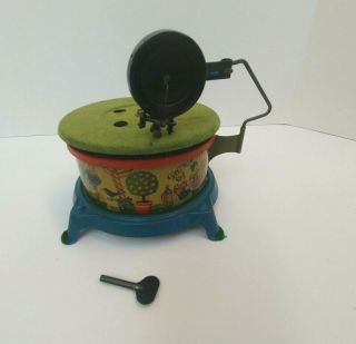 Antique German Gama Nette Clockwork Tin Wind Up Toy,  Gramophone,  Phonograph,  Nr