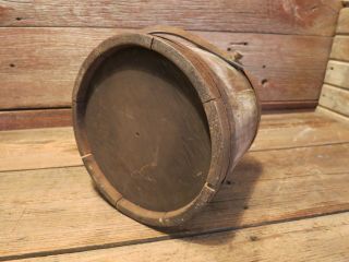 VINTAGE PRIMITIVE RARE WOODEN BUCKET WOOD DECOR 5