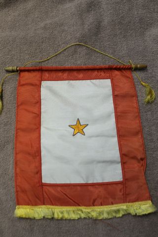 Rare Ww2 U.  S.  Home Front " Son In Service " Gold Star Silk Window Flag