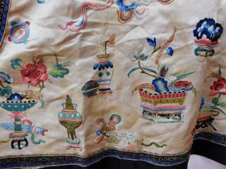 Antique Chinese Silk Embroidered Forbidden Stitch Semi Formal Vest Robe Jacket 6