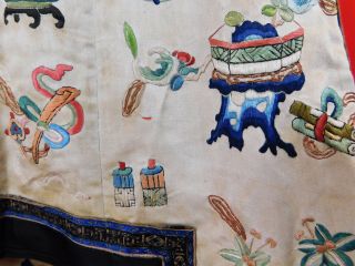 Antique Chinese Silk Embroidered Forbidden Stitch Semi Formal Vest Robe Jacket 7