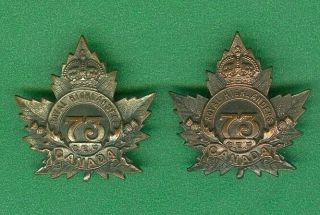 Cef 73rd Battalion Collar Badges Black Watch Montreal