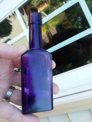 PADUCAH,  KENTUCKY DR.  BELL ' S ANTI - PAIN BLOWN PURPLE PATENT MEDICINE BOTTLE 4