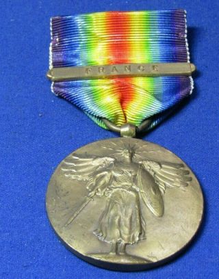 Wwi Victory Medal With France Campaign Bar Great Shape