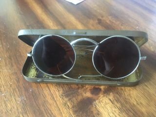 Antique Willson Safety Goggles Sunglasses Spectacles Vtg Retro Steampunk 1912 - 22