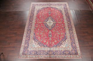 Antique Traditional Floral Kaashaan Persian Oriental Area Rug 9x14 Hand Knotted 2