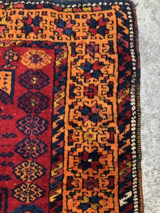 antique caucasian kazak rug 4x10 Bright Colors 3